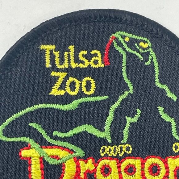 Tulsa Zoo Dragon of Komodo Patch Oklahoma Souvenir Collectible OK Black & Yellow - Picture 3 of 5